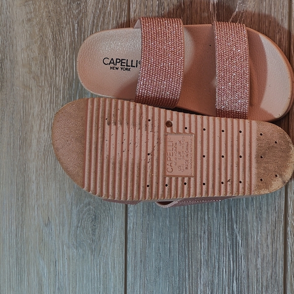 Capelli little girls rose gold sparkly strapped sandals in sz 12-13 - Picture 4 of 7